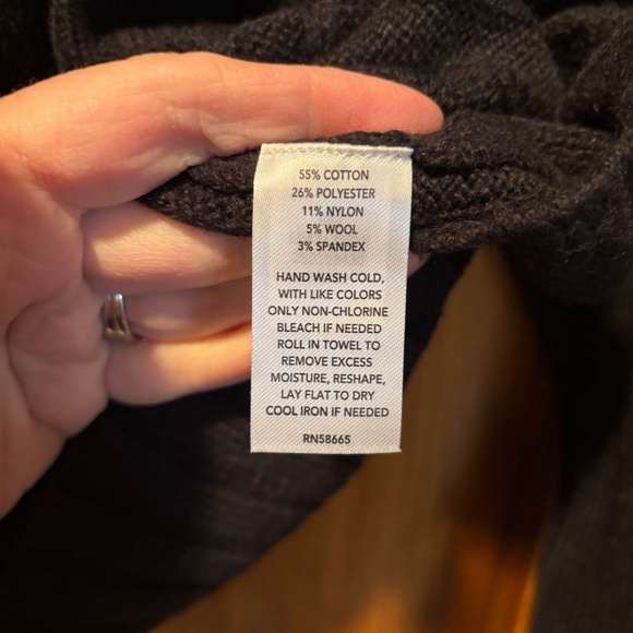 Nordstrom Open Edit Turtleneck Ribbed Sweater in Black Medium NWT - Picture 5 of 6